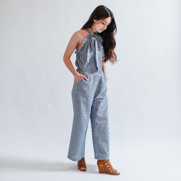 pinstripe jumpsuit outfit